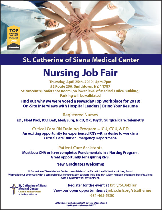 St. Cathrine of Siena Medical Center Nursing Job Fair LIHC