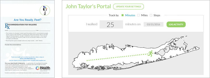 Home Page Walking Portal Dashboard Example image for Long Island Health Collaborative